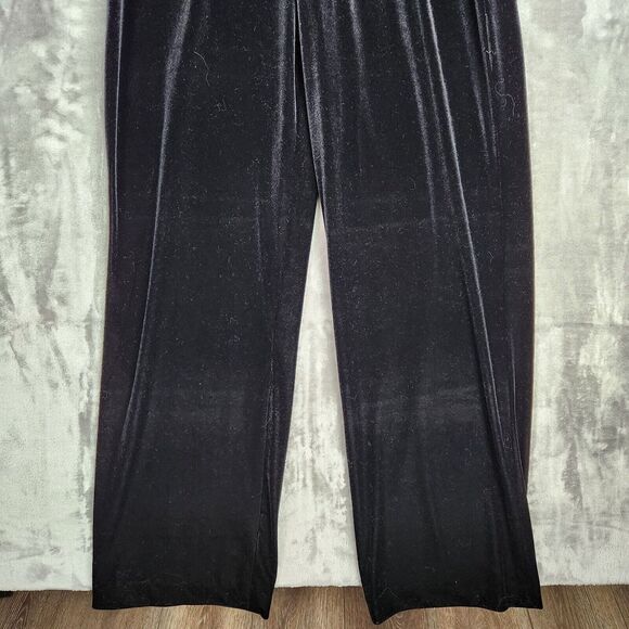 VTG Lillie Rubin Jumpsuit Womans 6 Black Velvet Mock Neck Long Sleeve 1 Pc Goth - Picture 4 of 14